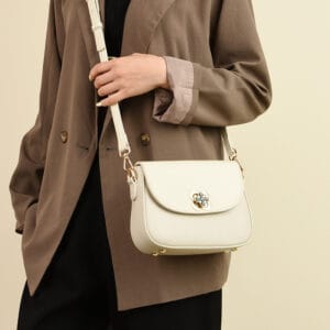 Jawaher The Silent Fashion Handbag durable 100 genuine leather gold floral clasp crossbody shoulder purse