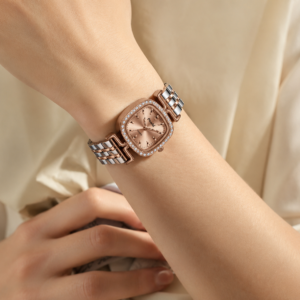 Jawaher Charismatic Watch durable metal crystal encrusted dial 30m waterproof women timepiece