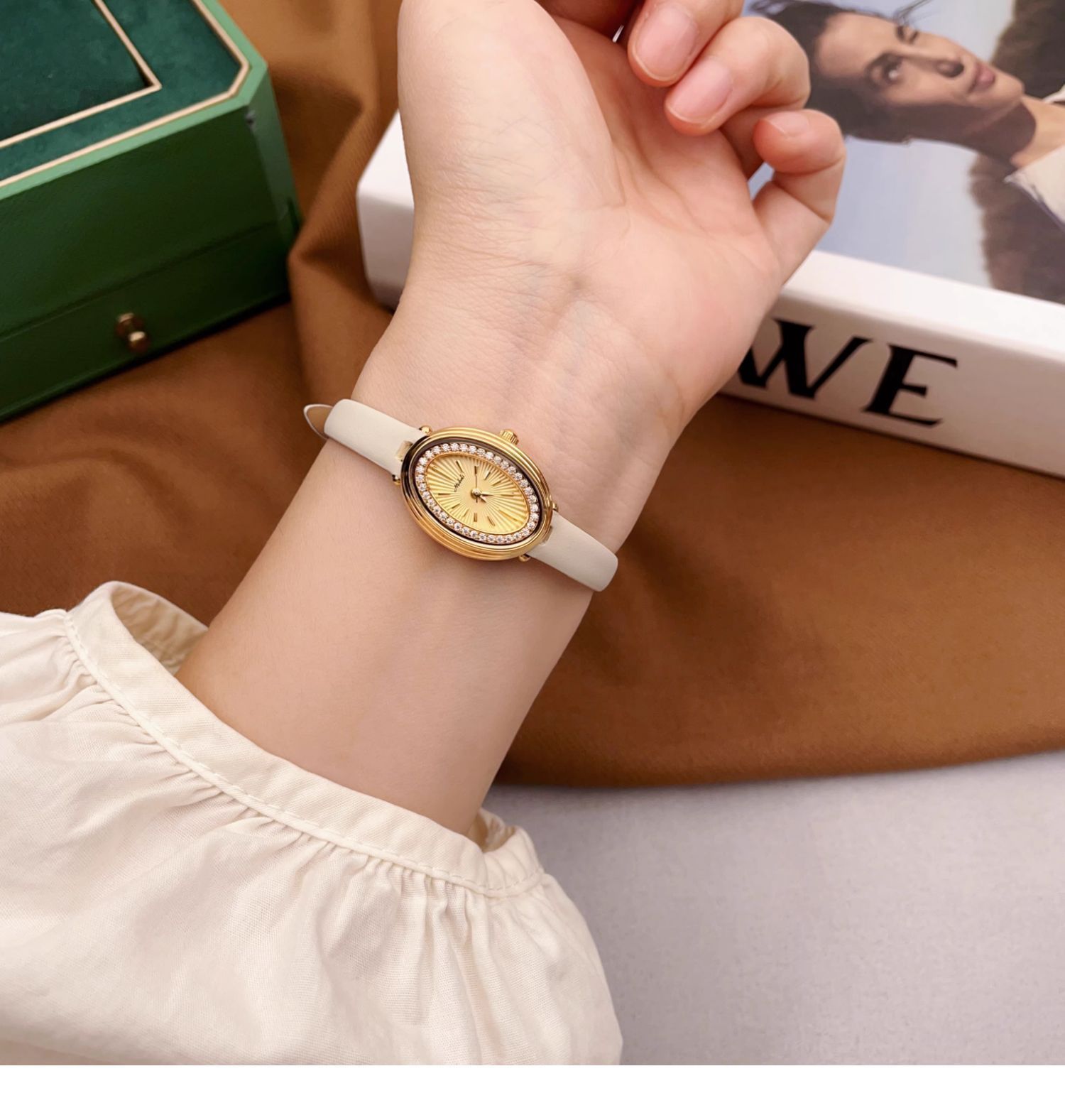Vintage Oval Rhinestone Watch - Image 2