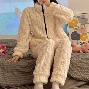 Winter Lounge Pajamas Fleece Suit-Home wear